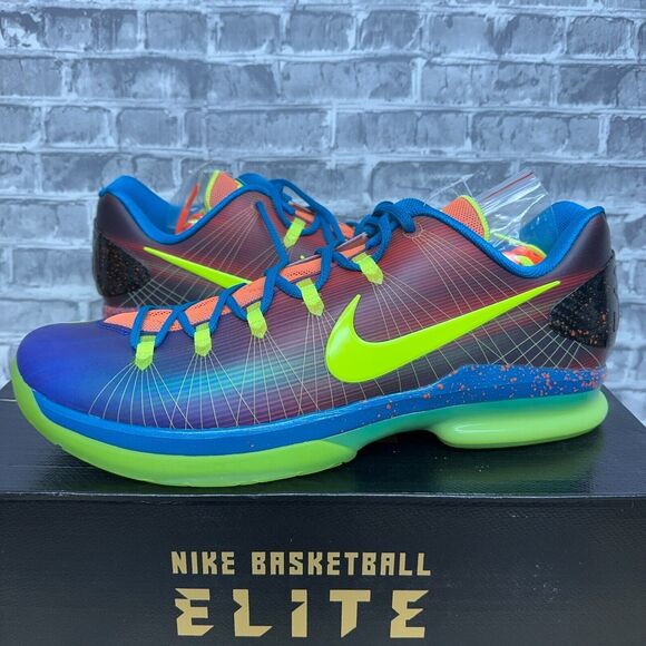 Nike KD‎ V 5 Elite EYBL Multicolor Basketball Shoes 585386-900 Mens Size 15 Rare
